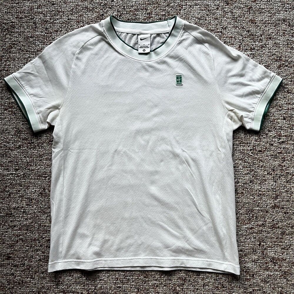 Nike Court Heritage Tennis Top Shirt Short Sleeve Mesh Men's Medium